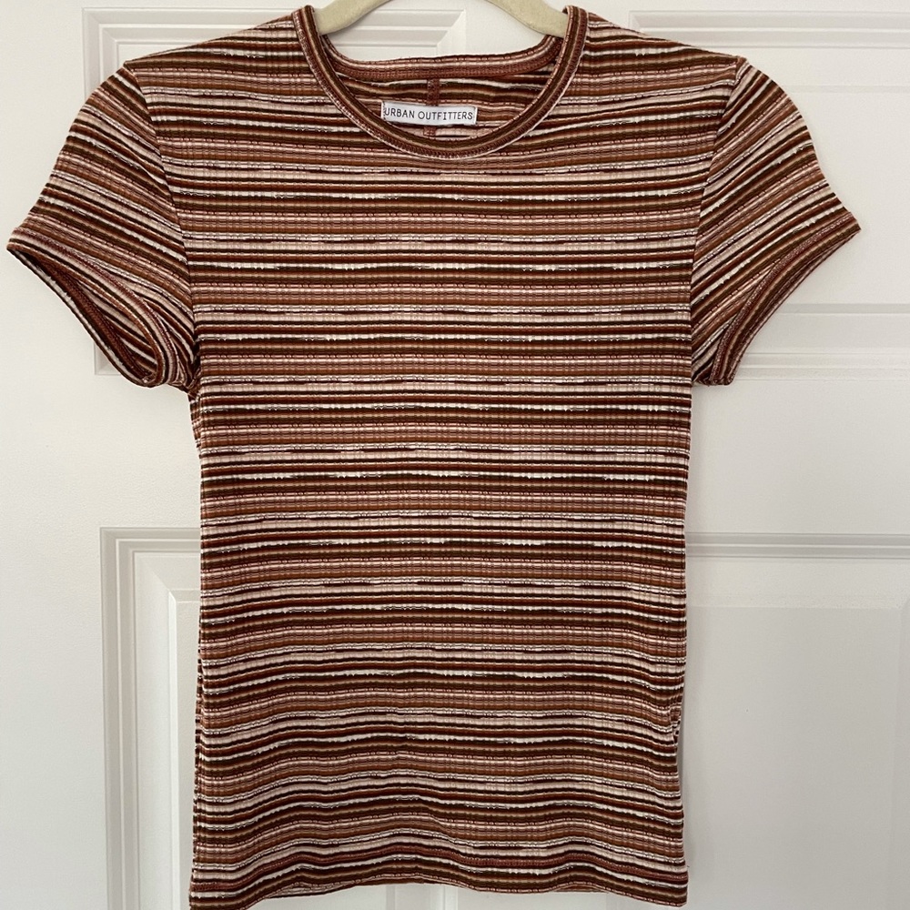 URBAN OUTFITTERS Brown Striped Tee WORN ONCE